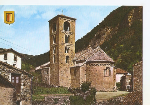 Postal 039099 : Beget (Girona) Pirineu Catala. Esglesia i campanar romanic. Segle XII (Monument Nacional)