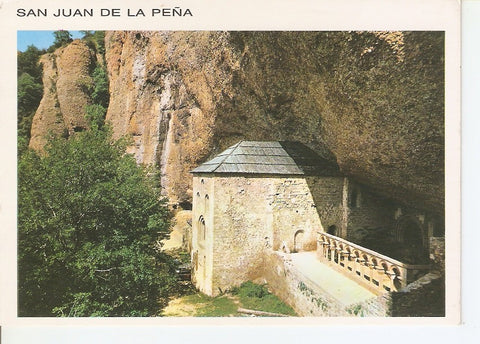 Postal 039269 : San Juan de la Peña (Huesca). Vista general y Claustro Romanico. Monasterio Viejo