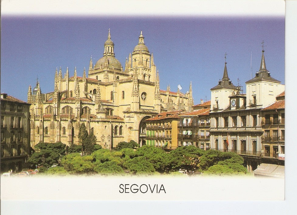 Postal 039278 : Segovia. Panoramica de la Plaza Mayor. Catedral y Ayuntamiento