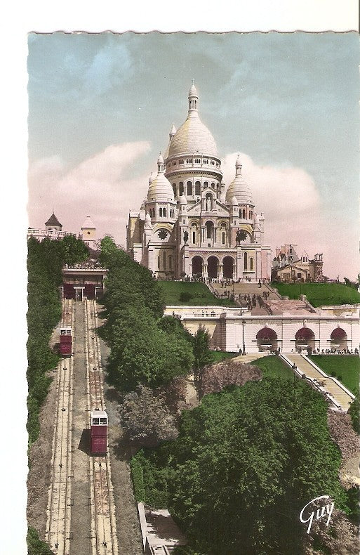 Postal 039425 : Basilique du Sacre-Coeur de Montmartre et le funiculaire