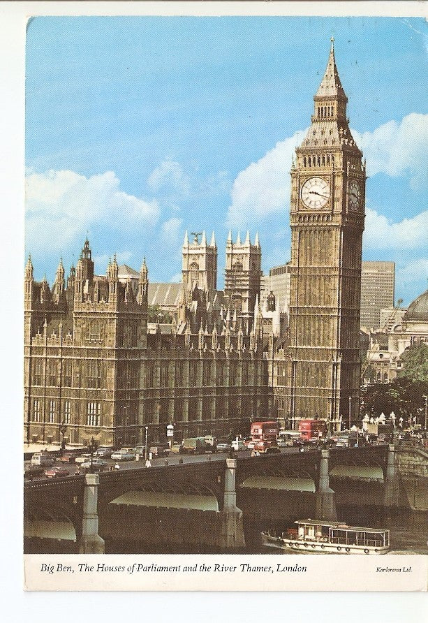 Postal 039528 : Big Ben The Houses of Parliament and the River Thames London