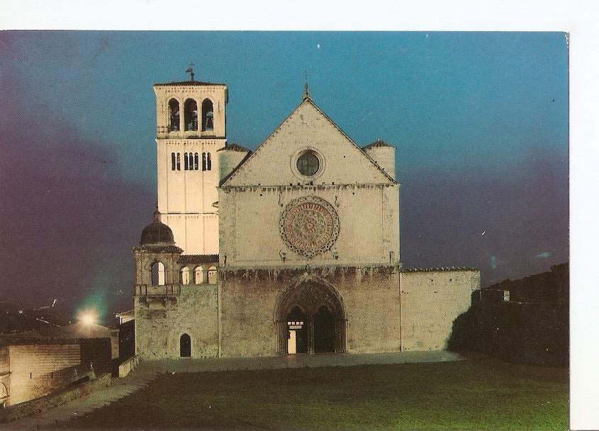Postal 039633 : Assisi. The Basilica of St. Francis at night