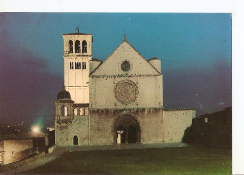 Postal 039633 : Assisi. The Basilica of St. Francis at night
