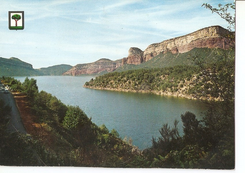 Postal 039924 : Pantano de Sau (Vich). Vista parcial del Puig de la Fossa