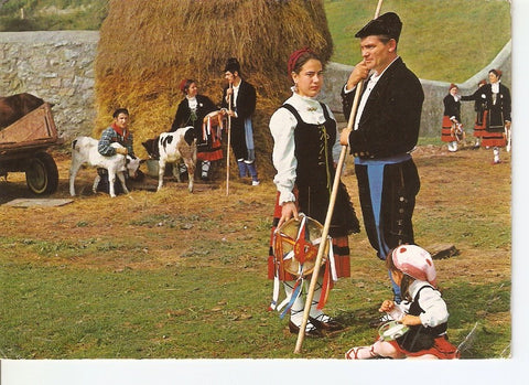 Postal 039954 : Santander. Estampa y trajes tipicos montañeses