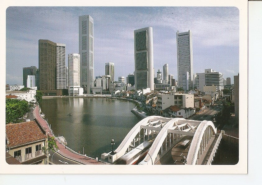 Postal 040015 : Old an modern buildings in the banks of Ringapore River