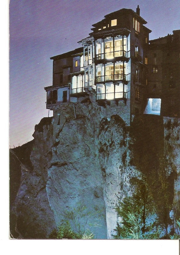 Postal 040077 : Cuenca. Casas colgadas (nocturno)