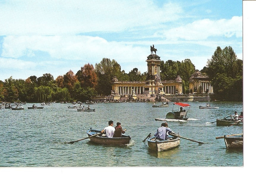 Postal 040089 : Madrid. Parque del Retiro. Estaque y monumento a Alfonso XII