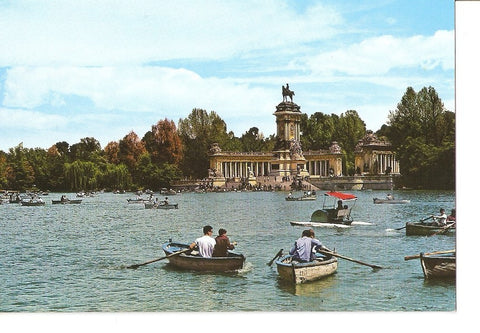 Postal 040089 : Madrid. Parque del Retiro. Estaque y monumento a Alfonso XII