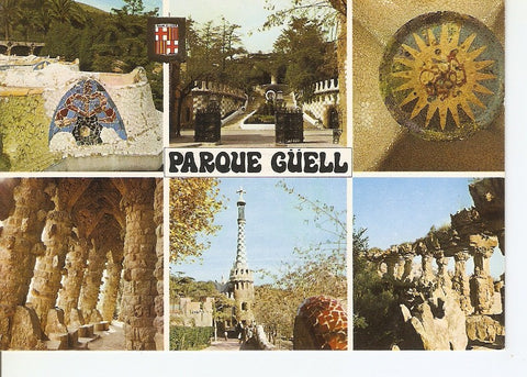 Postal 040099 : Parque Guell. Abrcelona. Obras de Gaudi
