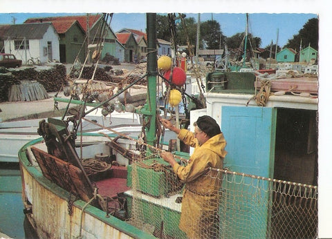 Postal 040152 : Ile dOleron (CH.-Mme) Pêcheur mise en place du filet