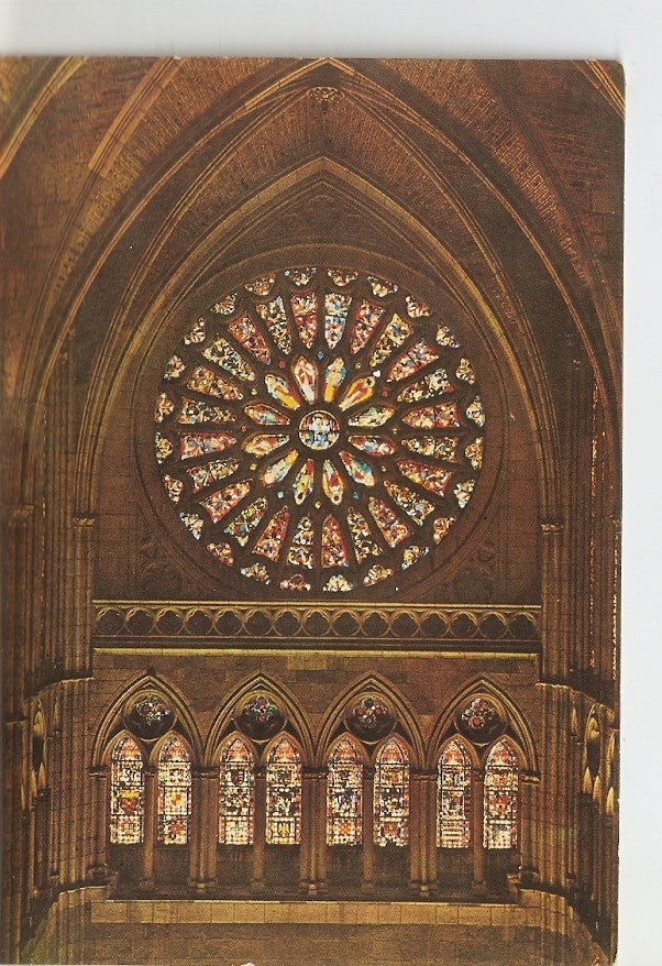Postal 040290 : Leon. Catedral. Vidrieras S. XIII. Roseton Poniente