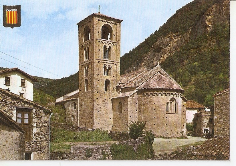 Postal 040295 : Berget (Girona) Pirineu Catala. Esglesia romanic del segle XII Monument Nacional)