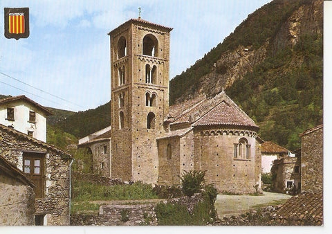 Postal 040295 : Berget (Girona) Pirineu Catala. Esglesia romanic del segle XII Monument Nacional)