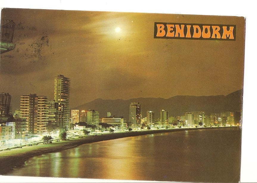 Postal 040305 : Benidorm (españa). Playa de Levante a la luz de la luna