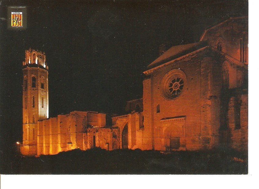 Postal 040310 : Lleida. Seu antiga. Vista nocturna