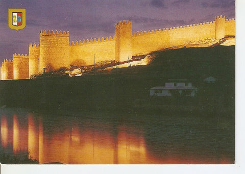Postal 040704 : Avila. Rio Adaja y Muralla. Nocturna