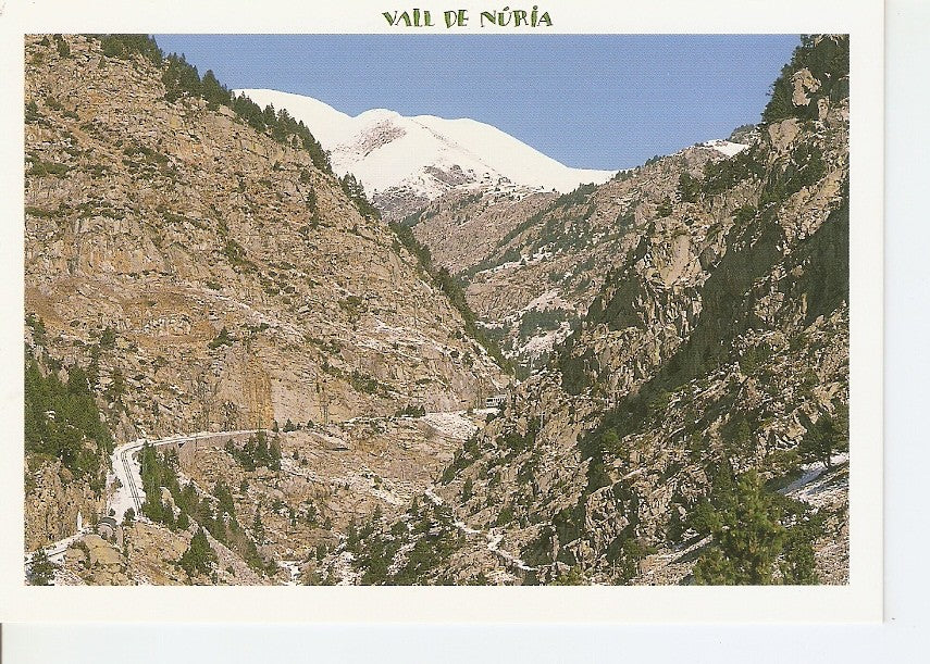 Postal 040778 : Vall de Nuria (El Ripolles). Cremallera al seu pas per les roques de Tot lo Mon