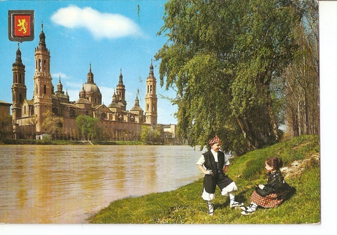 Postal 040886 : Zaragoza. Basilica del Pilar. Rio Ebro