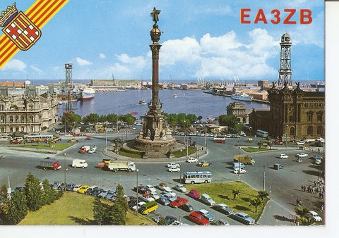 Postal 040968 : Barcelona. Monumento a Colon y Puerto