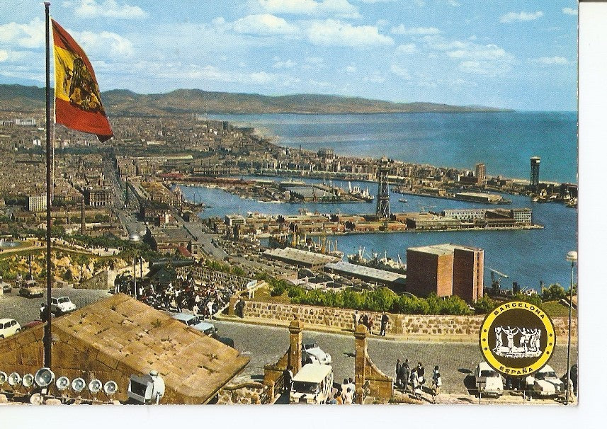Postal 040989 : Barcelona. El Puerto desde el Castillo de Montjuich