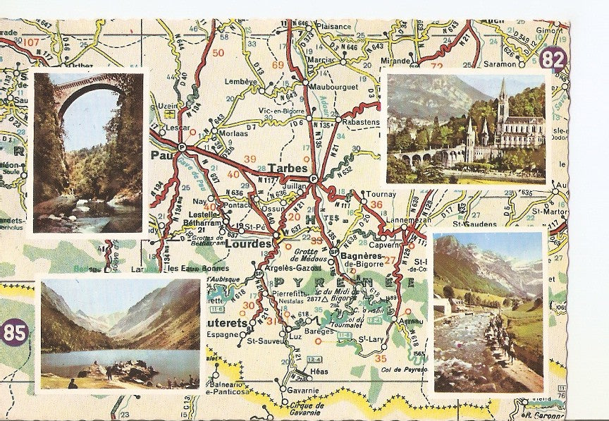 Postal 041015 : Les Pyrenees avec vues de Lourdes 