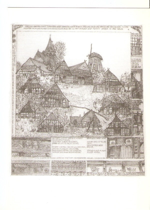 Postal 041167 : Radierung Heidi Grotwinkel. Isernhagen
