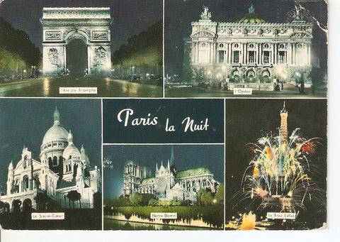 Postal 041169 : Paris la nuit et ses monuments illumines