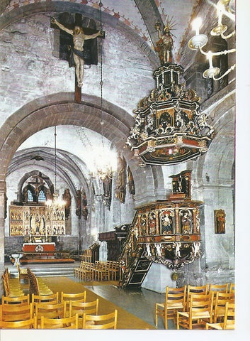 Postal 041191 : Norway. Interior of the Maria church with the pulpit