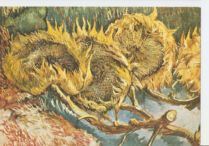 Postal 041288 : Vincent van Gogh Four Sunflowers 1887. Otterlo Rijksmuseum Kroller-Muller