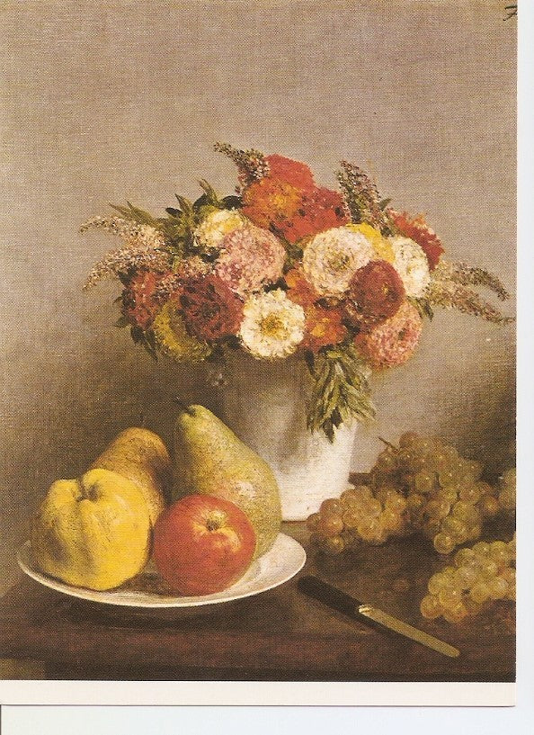 Postal 041303 : Henri Fantin-Latour Flowers and Fruits 1865. paris musee dOrsay