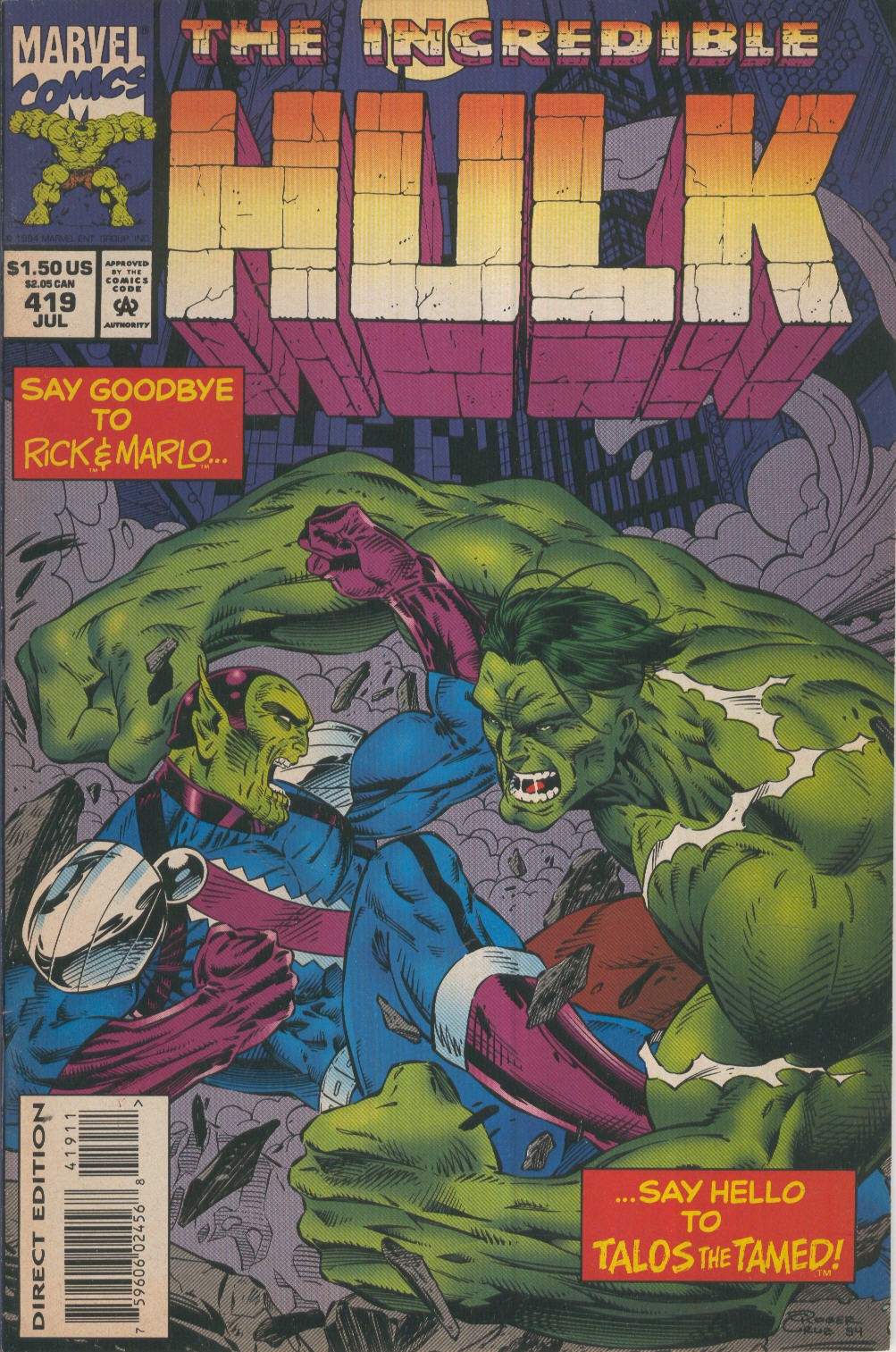 THE INCREDIBLE HULK Vol.1 Numero 419: The Last Waltz