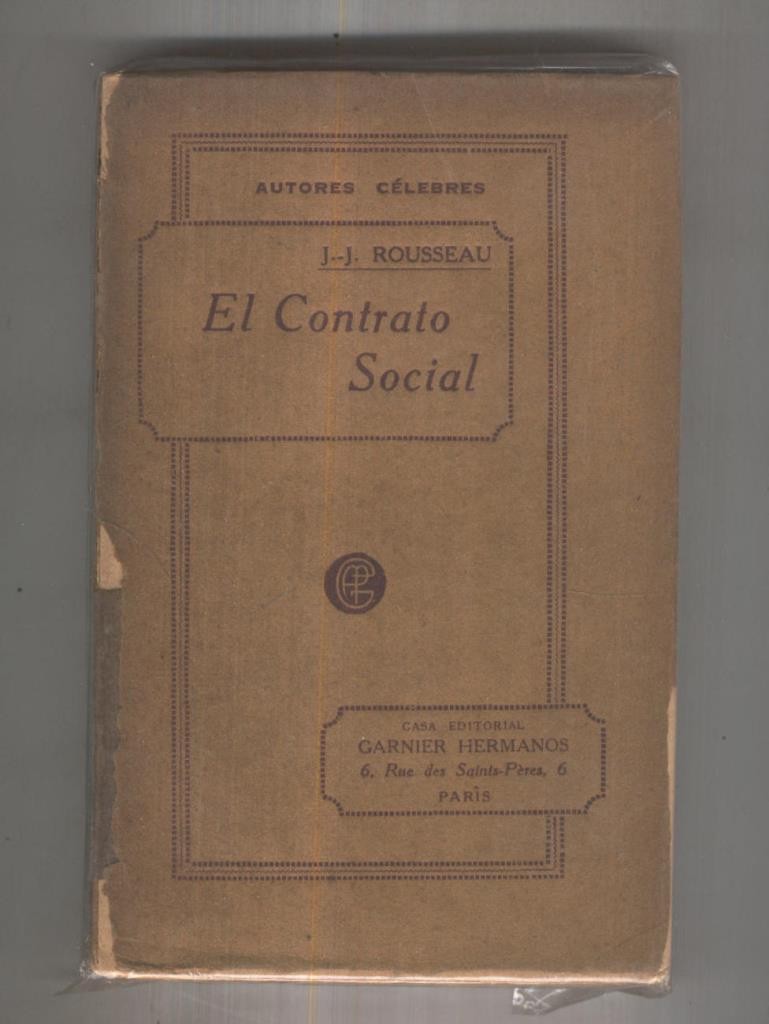 El contrato social (cubierta mal estado lado lomo y suelta de la tripa interior)