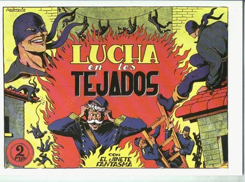 Facsimil: El Jinete Fantasma numero 051: Lucha en los tejados