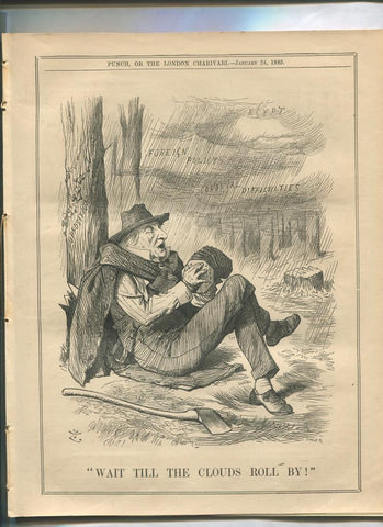 Punch semanario humor ingles de 1885: juego 12 paginas semana 24.01.1885