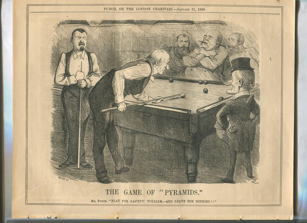 Punch semanario humor ingles de 1885: juego 12 paginas semana 31.01.1885