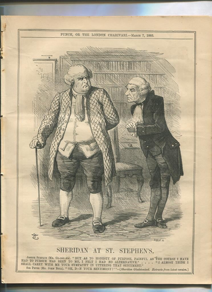 Punch semanario humor ingles de 1885: juego 12 paginas semana 07.03.1885