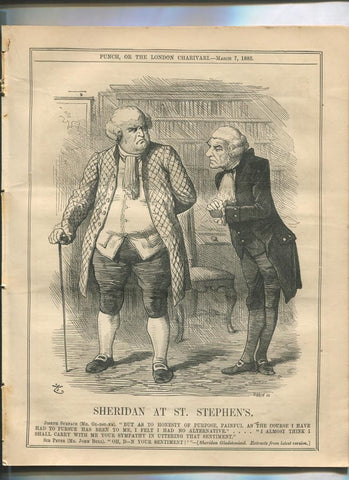 Punch semanario humor ingles de 1885: juego 12 paginas semana 07.03.1885