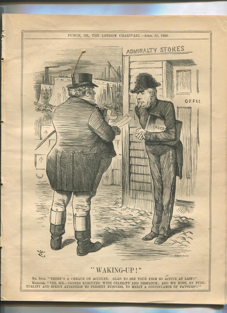 Punch semanario humor ingles de 1885: juego 12 paginas semana 25.04.1885