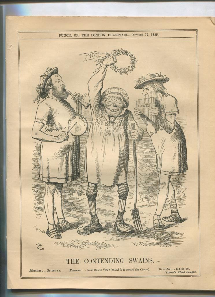 Punch semanario humor ingles de 1885: juego 12 paginas semana 17.10.1885