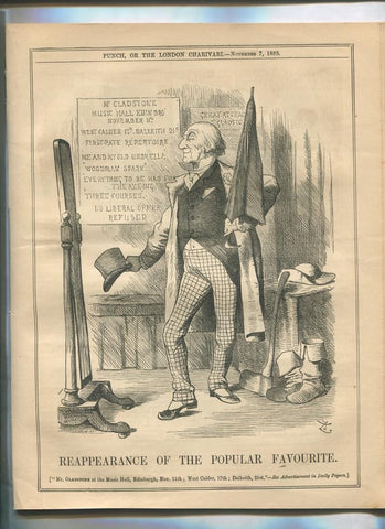 Punch semanario humor ingles de 1885: juego 12 paginas semana 07.11.1885