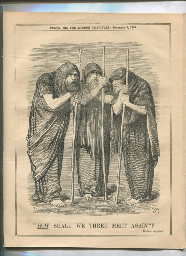 Punch semanario humor ingles de 1885: juego 12 paginas semana 05.12.1885