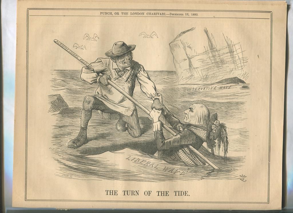 Punch semanario humor ingles de 1885: juego 12 paginas semana 12.12.1885