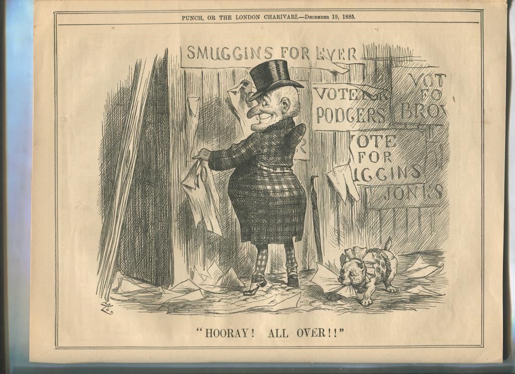 Punch semanario humor ingles de 1885: juego 12 paginas semana 19.12.1885