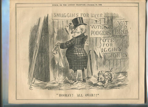 Punch semanario humor ingles de 1885: juego 12 paginas semana 19.12.1885