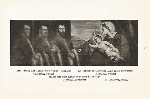 Lamina 054: TINTORETTO. La virgen y el niño con tres retratos