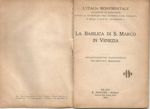 Libro 156: L Italia Monumentale. La Basilica di San Marco in Venezia
