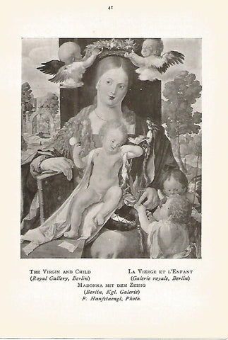 Lamina 332: DURER. La Virgen y el Niño