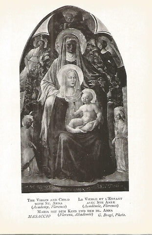Lamina 395:MASACCIO. La Virgen y el Niño con Santa Ana