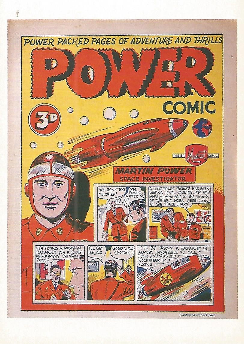 Postal 527010: MARTIN POWER de Mick Angio. Coleccion SPACE ACES